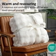 thumbnail image 4 of ROSEKIND Ultra-Soft 680GSM Faux Fur Ribbed Throw Blanket for Sofa & Bed, Cozy Gift for Adults & Friends, 50x60in, Ivory Cream, 4 of 9