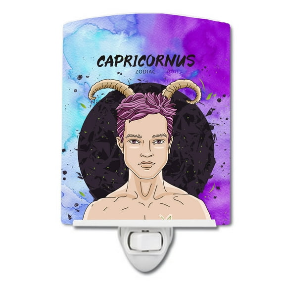 Caroline's Treasures BB7326CNL Capricorn Zodiac Sign Ceramic Night Light, 6x4x3", multicolor