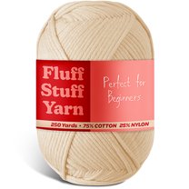 Lammaloe Cotton Yarn For Crocheting And Knitting, (250 Yards) Worsted Medium #4 Crochet Yarn For Beginners, Beige
