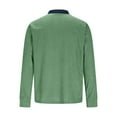 thumbnail image 5 of Corduroy Long Sleeve Polo for Men Classic Button Basic Shirt Casual Slim Fashion Collared Shirt Green L, 5 of 7