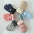thumbnail image 6 of Knit Toddler Mittens Thick Mittens for Toddler Boy Girls Soft Warm Crochet Winter Baby Infant Mittens Gloves, 6 of 7