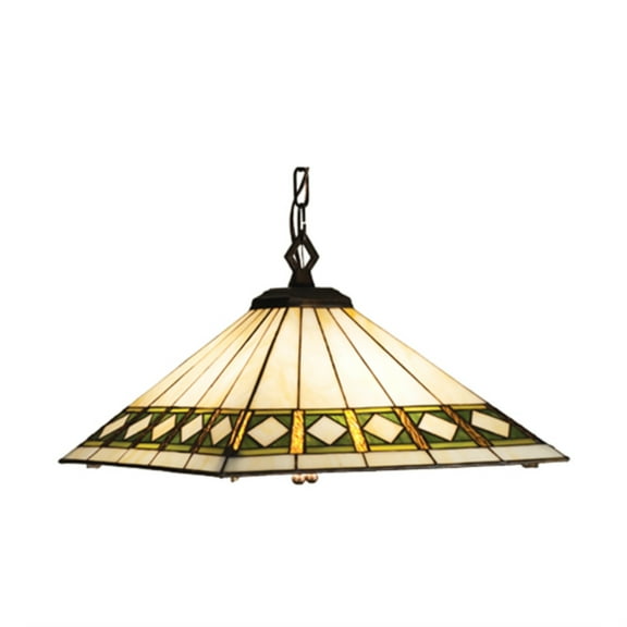Meyda Tiffany 17384 Craftsman / Mission Four Light Down Lighting Pendant - MultiColor