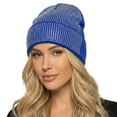 thumbnail image 1 of GDREDA Rhinestone Winter Knitted Hat Warm Sparkling Elegant For Women Men Cold Weather Blue,One Size, 1 of 4