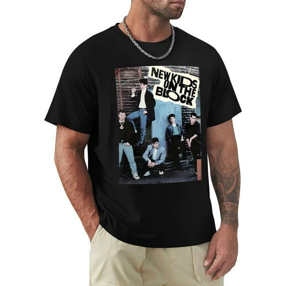 New Music Kids and On The Block Men's Casual Cotton Short T-Shirts Classic Crewneck Casual T-Shirt