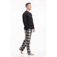 thumbnail image 4 of 2 Piece Mens Microfleece Pajama Sets – Ultra Soft PJ Pants with Henley Shirt, 4 of 7