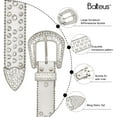 thumbnail image 3 of Rhinestone Belt for Women Men Western Cowgirl Cowboy Fashion Bling Studded Leather Belt for Jeans Pants 1.45"(36mm) Wide, 3 of 5