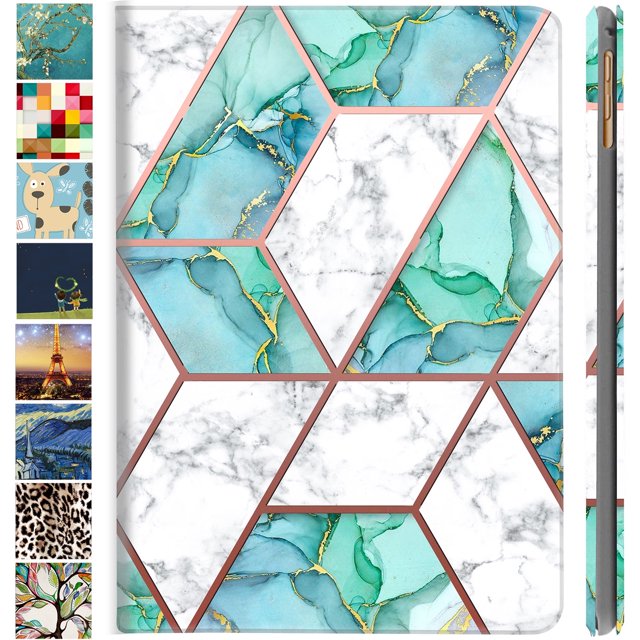 iPad 2016 Pro 9.7 inch Printed Case A1673 MLMP2LL/A MM172LL/A MLMN2LL/A MLMQ2LL/A A1674 A1675 MLMW2LL/A MLMX2LL/A MM192LL/A MLMV2LL/A MLN02LL/A MLMY2LL/A MLN12LL/A MM1A2LL/A MLPW2LL/A - Marble Green