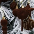 thumbnail image 6 of Nkmbld 24Pcs Christmas Balls Ornaments Christmas Decorations Flocked Christmas Balls Set Multiple Styles of Christmas Tree Decorations, Brown, 6 of 8