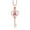 Pink Moissanite, April, variant on 0.92 Ct Round Black Onyx 18K Rose Gold Plated Silver Pendant with Chain