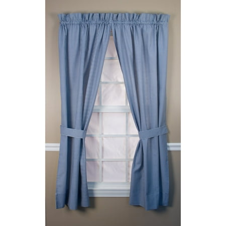 Ellis Curtain Logan Check Tailored Curtain Panel with Ties - One Pair