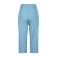 thumbnail image 4 of MKLEKYY Leggings Capris elásticos de cintura alta para mujer, para yoga, entrenamiento informal, pantalones capri, leggings rectos cortos, 4 of 5
