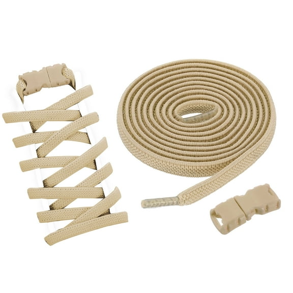 8 Pack Elastic Tieless Shoe Laces for Adults Sneakers, Khaki