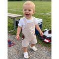 thumbnail image 6 of RUINIXCW Toddler Baby Boys Football Outfit Romper Overall Infant Baby Boys Summer Fall Clothes Cute Rugby Embroidery Stripes Jumpsuit Shorts Pockets, 6 of 8