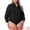 Black, variant on DARING DIVA Women's Plus Button Down Long Sleeve Blouse 1X White