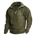 thumbnail image 3 of Huresd Men's 1/4 Zip Casual Comfort Golf Running Sweater Lightweight Soft Pullover Collar Sweatshirt Green XL, 3 of 3