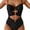 Black, variant on Women's One Piece Swimsuit Tummy Control High Waisted Bathing Suit with Ring Linked & Cutout, Sexy Monokini Swimwear, Green