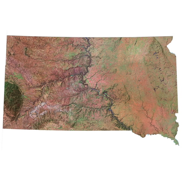 South Dakota Satellite Map South Dakota Satellite Map - Large Map Vivid Imagery-12 Inch By 18 Inch  Laminated Poster With Bright Colors And Vivid Imagery-Fits Perfectly In  Many Attractive Frames - Walmart.com