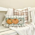 thumbnail image 2 of Fall Pillow Cover 20x30 Inch,Buffalo Plaid Orange Pumpkins Eucalyptus Leaves Throw Pillow Cover for Fall Decor Autumn Farmhouse Thanksgiving Decorations Cushion Case for Sofa Couch, 2 of 3