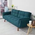 thumbnail image 4 of Gewnee Mid-Century Modern Green Sofa - Solid Eucalyptus Wood Frame, 500 lbs Capacity, S-Shaped Springs for Apartments, Living Rooms, Studies, 4 of 16
