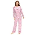 thumbnail image 2 of Matching Pajamas for Couples Pink Christmas Trees His and Hers Pajamas Sets Soft Long Sleeve Sleepwea, 2 of 8