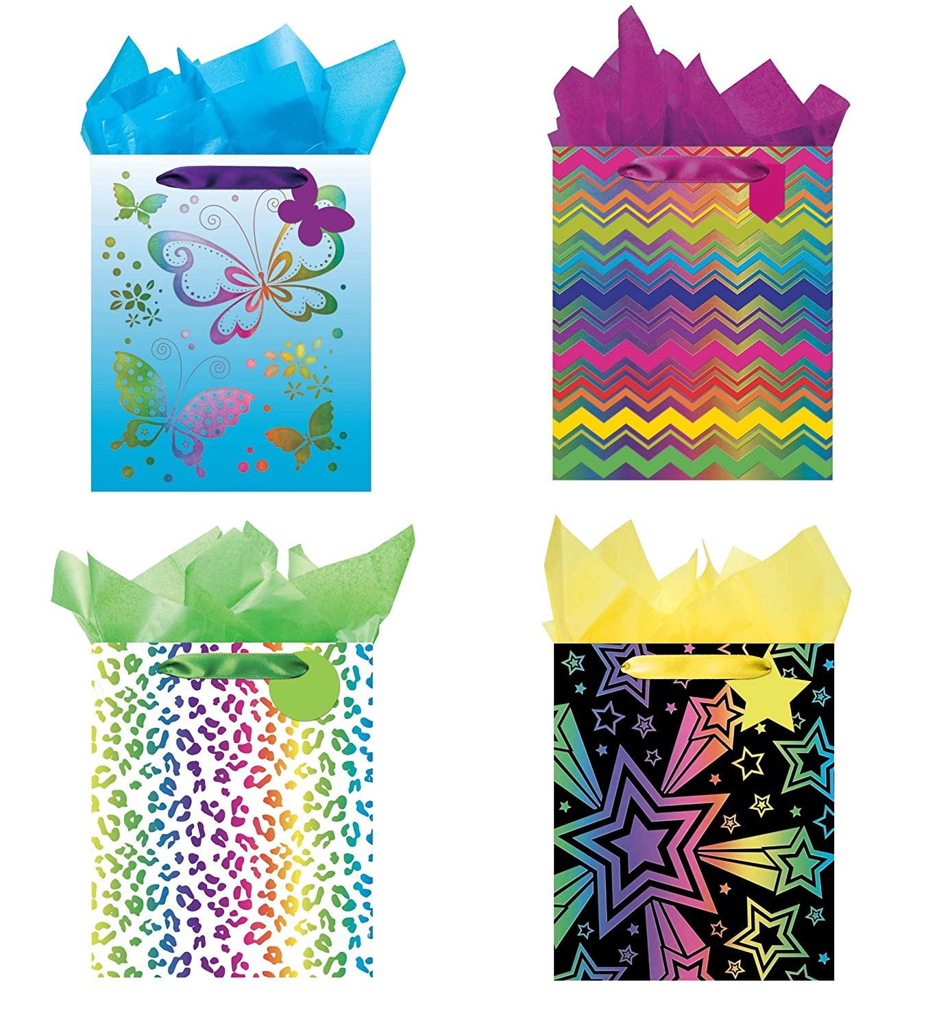 24 Pack Unicorn Party Favor Gift Bags with Handles, Pastel Rainbow Birthday  Decorations (5.5 x 8.6 x 3 in) 