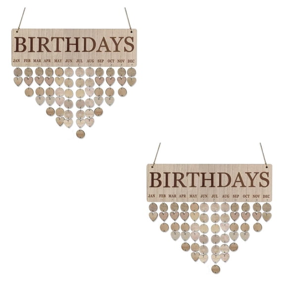 Calendario de cumpleaños Billuyoard para colgar en la pared natural 40x12x0,5 cm