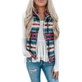 thumbnail image 2 of Tie Dye Fleece Vest Sleeveless with Zipper Ethnic Pattern Print Vest Outwear Warm Soft Fleece Vest Ethnic Pink XL, 2 of 6
