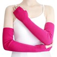 thumbnail image 1 of Calentadores de brazos sin dedos para mujer, guantes elásticos de invierno, guantes acrílicos, guantes extralargos de 50cm, 1 of 6