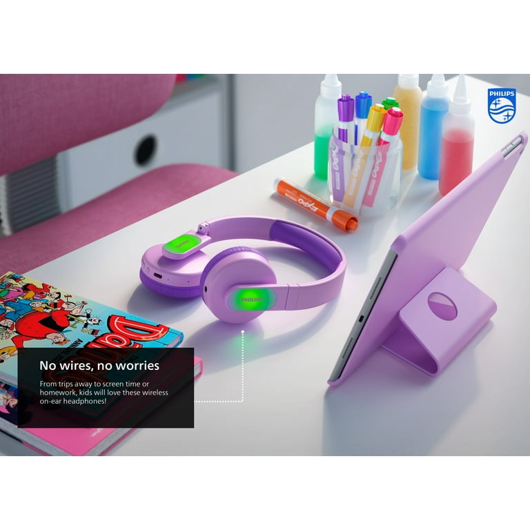 Philips K4206 Kids Wireless on Ear Headphones Bluetooth and cable