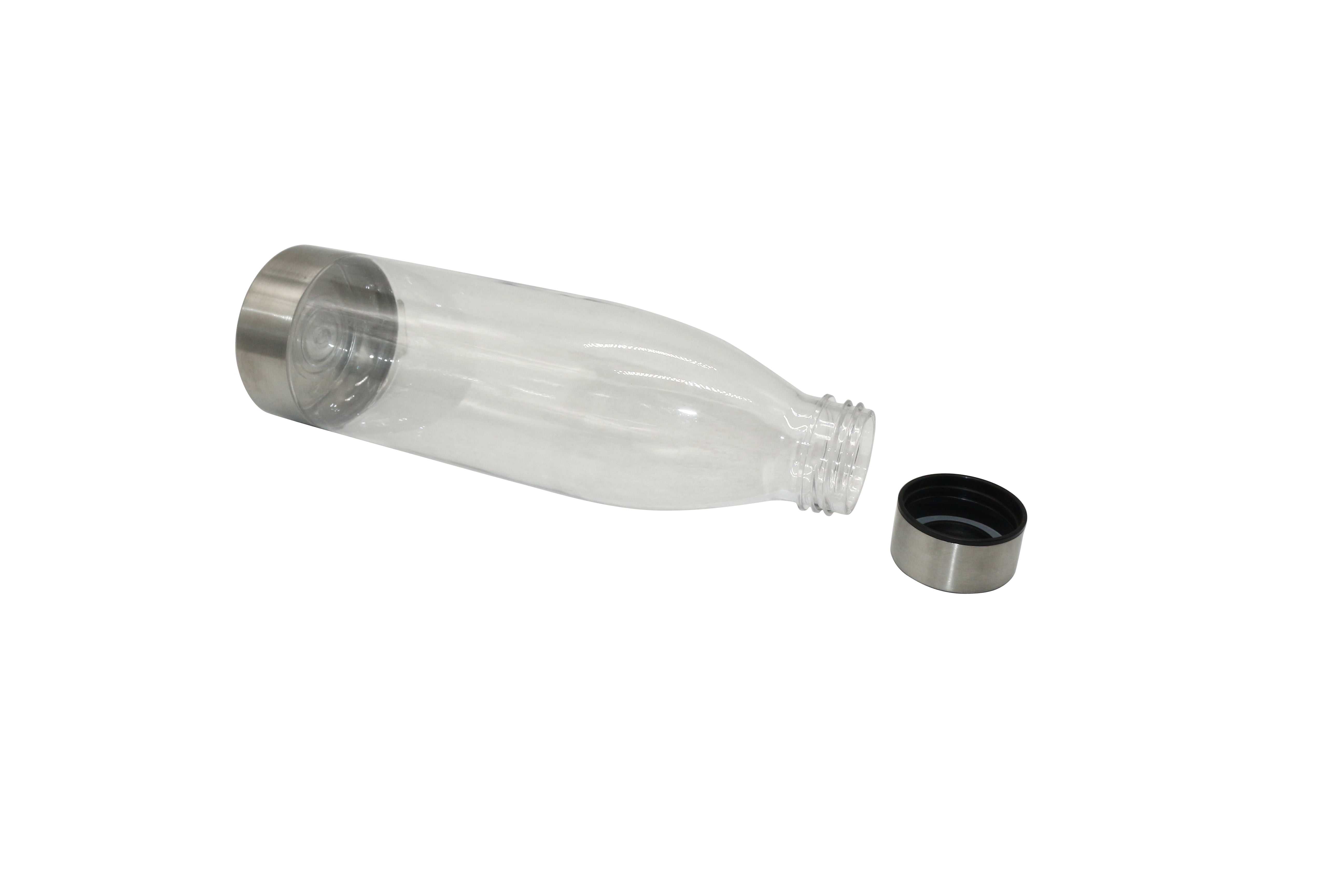 Mainstays 22oz (22 fluid ounces) Plastic Water Bottle with Stainless Steel Lid and Base - Multiple Colors