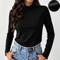 thumbnail image 2 of Aezemi Women High Neck Shirts Long Sleeve Lightweight Fashion Comfy Winter Fall Home Outerwear Tees Pullover Trendy Casual Soft All Match Tops M, 2 of 7