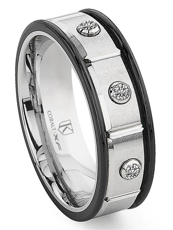 Titanium Kay Titanium Kay Cobalt Xf Chrome 8MM Two Tone Diamond