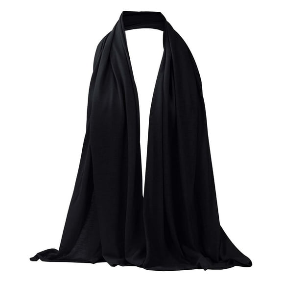 UJNDER Women's Solid Color Long Scarf Convenient Fashion Accessory for Women Hair Scarf Black