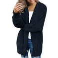 thumbnail image 5 of luvamia Women Casual Fuzzy Fleece Hooded Cardigan Pocket Faux Fur Outerwear Coat Size S-2XL, 5 of 5