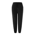 thumbnail image 4 of Sngxgn Women's High Waist Wide Leg Cargo Pants with Pockets Casual Fit Stretch Leggings Gym Sweatpants(Black,XL), 4 of 5