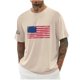 thumbnail image 5 of Camisas de Manga Larga para Hombres Imprimir Casual Cuello Redondo Blusa de Manga Corta, Camisas de Lino para Hombres, 5 of 7