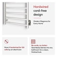 thumbnail image 3 of Heated Towel Rack – Polished Stainless Steel Wall Mounted Towel Warmer for Luxurious Bathroom Spa-Like Comfort, 7-Bars, 75 Watts Electric Hardwired UL Certified Safe, WarmlyYours Tahoe, 3 of 15