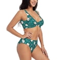thumbnail image 2 of Kdxio Love Dog Print Women's 2 Piece High Waisted Wrap Spaghetti Strap Summer Swimsuit Bikini Set-X-Large, 2 of 7