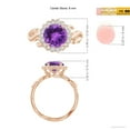 thumbnail image 5 of ANGARA Natural 1.7 Ct. Amethyst with Diamond Halo Ring in 14K Rose Gold for Women (Ring Size: 5), 5 of 9