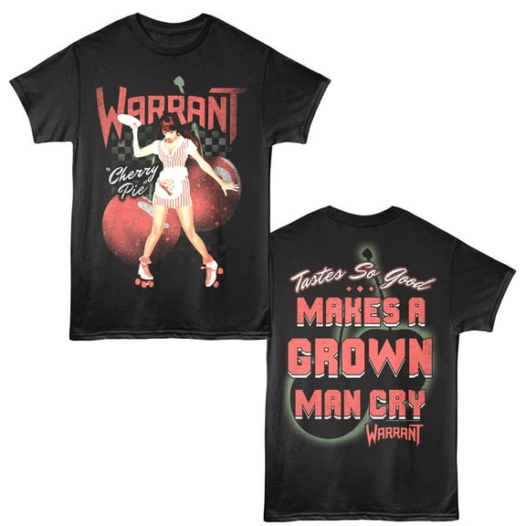 Warrant Cherry Pie Lyrics Men's T Shirt (Black, Big&TallXLT)