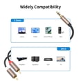 thumbnail image 2 of Cable de 3,5 mm a RCA Yumiwoow, paquete de 2, 1 m, sonido HiFi, carcasa metálica, 2 of 8