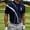 Navy, variant on Men's Golf Performance Polo Shirt Golfer Silhouette & Geometric Print Short Sleeve Athletic Golf Top