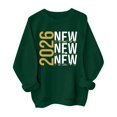 thumbnail image 4 of Women's Fashion Top New Year 2026 Printed Pullover Sweatshirt Holiday Design for Women Casual Celebration Streetwear Top,Green,L, 4 of 6