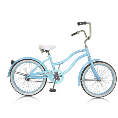Micargi JETTA 20' Beach Cruiser Coaster Brake Single Speed Stainless Steel Spokes One Piece Crank Alloy Pink Rims 36H Color: WHITE