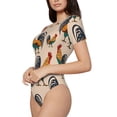 thumbnail image 2 of Naloa Rooster Women's Short-Sleeved Onesie, One-Piece Swimsuit for Parties, dates, clubs - X-Large, 2 of 9
