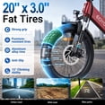 thumbnail image 6 of Lilypelle Folding Electric Bicycle for Adults,48V 500Wh UL2849(By SGS) Battery,Peak 1200W Motor,20"×3.0" Fat Tire 7 Speed Off-Road Electric Step-Thru Bicycle, 20MPH, Fits for 4'9" to 6'5",30-50Miles, 6 of 12