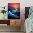 thumbnail image 5 of Qisvanset 12x16 Inch Great Wave Red Sun Ocean Canvas Print Wall Art, 5 of 5