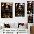thumbnail image 4 of Designart "Elegance of African Woman in Pink & Gold II" Fashion Canvas Wall Art - Glam Pink Woman African American Living Room Canvas Art, 4 of 6