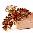 thumbnail image 1 of Suoirblss - Pinza grande de metal con diamantes de imitación para el pelo, estilo retro, con diseño de flores, para mujeres y niñas con cabello grueso (marrón), 1 of 1