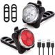 thumbnail image 1 of Juego de luces para bicicleta, a prueba de agua y suciedad, sistema de montaje fácil de usar negro (1 luz blanca + 1 luz roja), 1 of 4